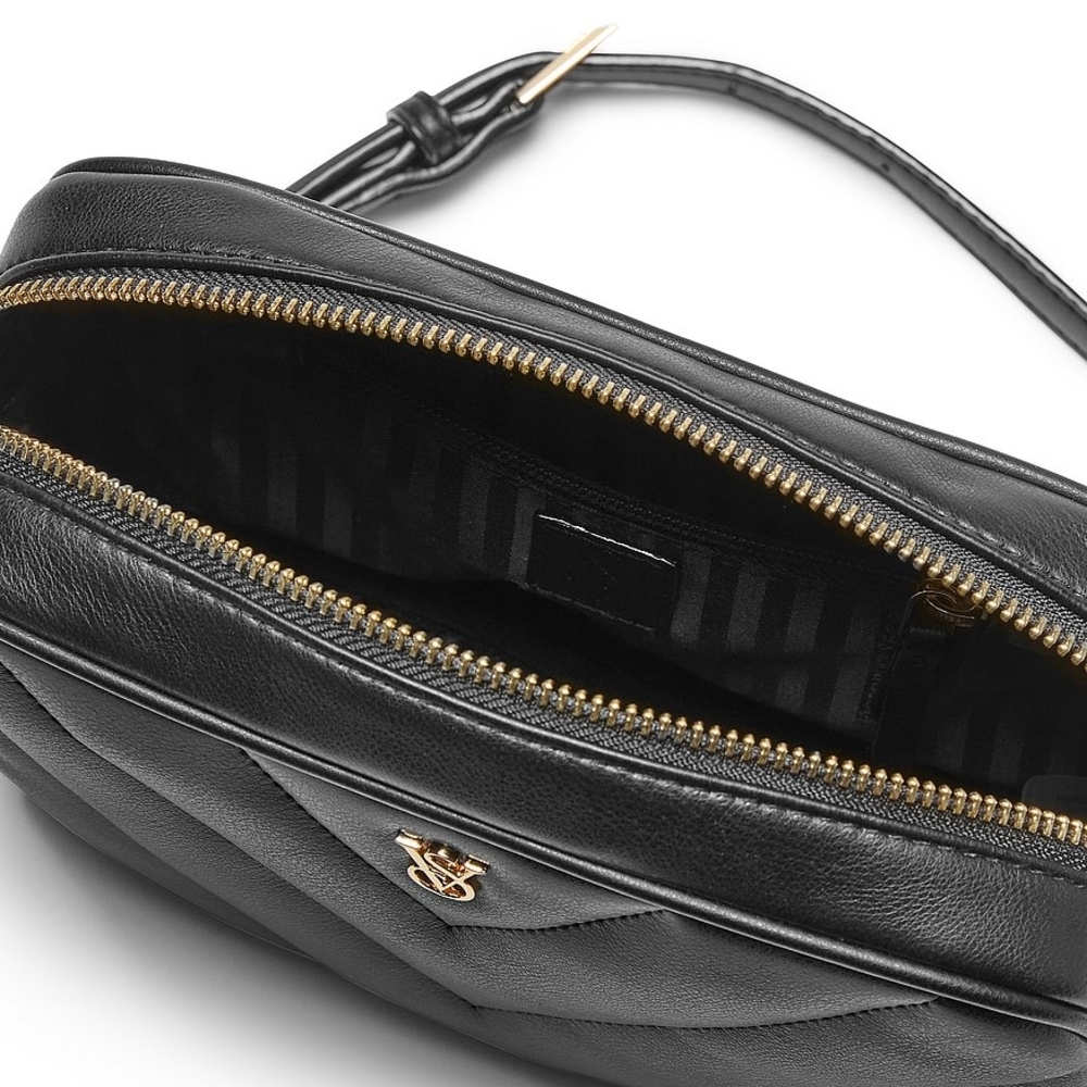 NWT!Victoria's Secret Black Chevron Crossbody Bag - Picture 4 of 9